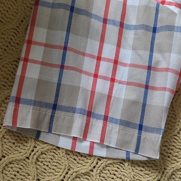 Wrangler Cowboy Cut Tan Plaid Short Sleeve Pearl Snap Button Down - Size 15 1/2 - Picture 4 of 8